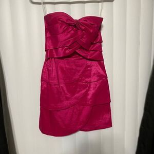 Romeo and Juliet couture strapless fuscia dress